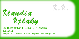 klaudia ujlaky business card